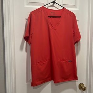 Figs Women's V-Neck Scrub Top in Bright Red